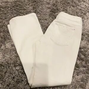 WHBM embellished white jeans 8R